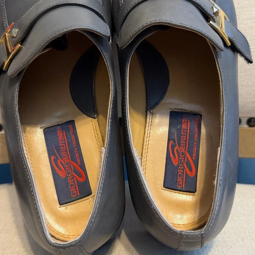 Giorgio Brutini Vintage Monk Strap Leather Loafers, Size 12